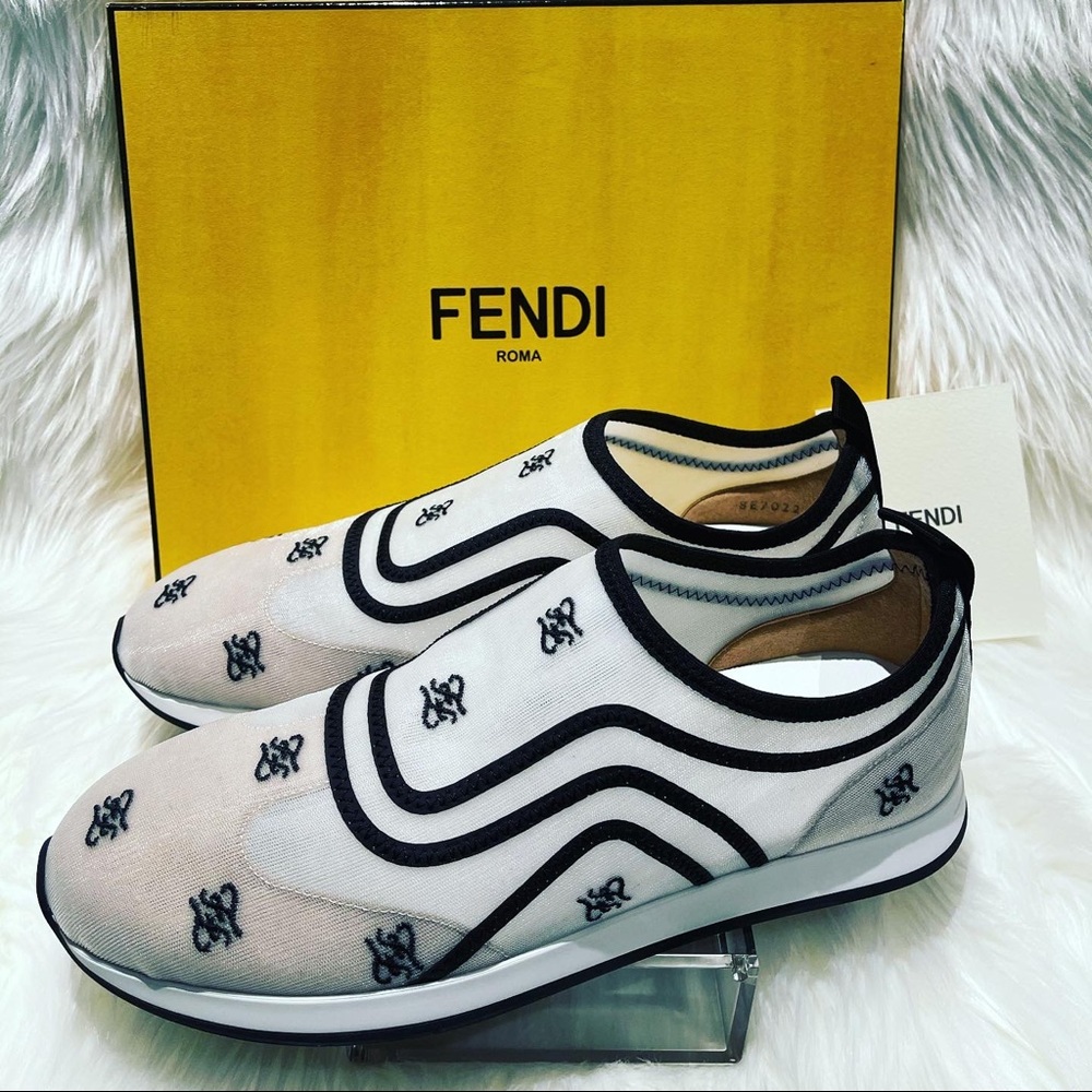 Fendi authentic mesh slip-on sneakers NEW